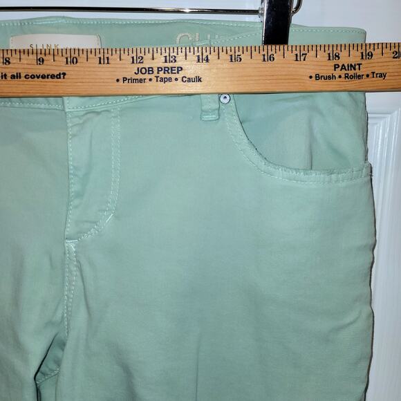 SLINK Jeans Crop Skinny Womens Sz 16 Plus Mint Green Distressed Stretch Ankle - Picture 15 of 15